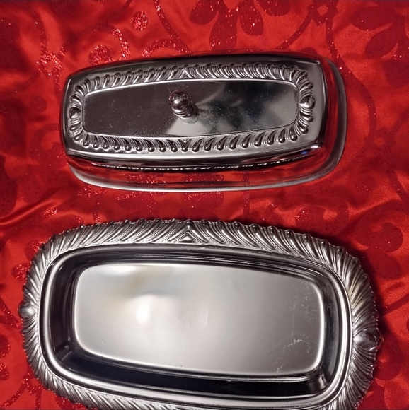 Irvin Ware Chrome Butter Dish With Cover Made In USA - Picture 4 of 6